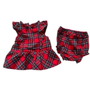 Janie and Jack Plaid Set - Dress and Bloomer